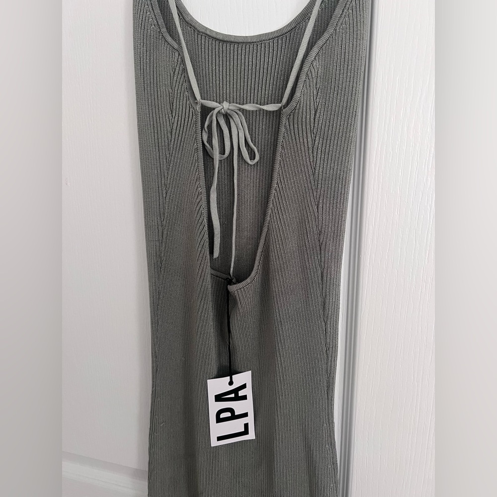 LPA - Sage green knit strappy dress